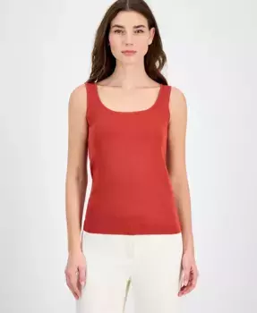 Женский топ без рукавов с квадратным вырезом Anne Klein, красный