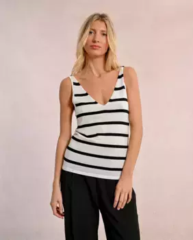 Женский топ без рукавов с полосатым принтом Molly Bracken, цвет Crudo
