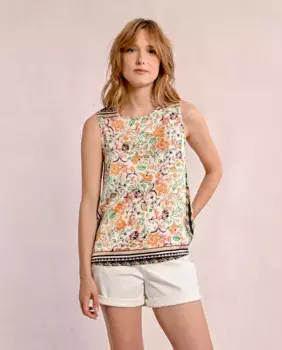 Женский топ без рукавов с принтом и бантом Molly Bracken, цвет Crudo