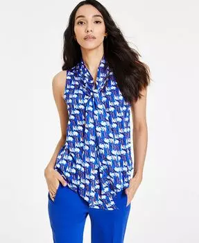 Женский топ без рукавов с принтом «капли дождя» Bar III, синий