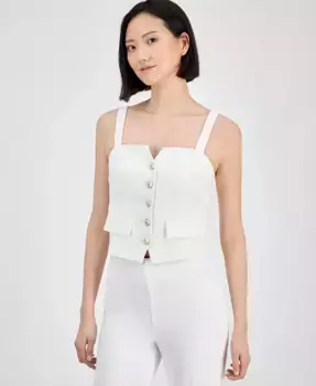 Женский топ без рукавов с пуговицами спереди Anne Klein, белый