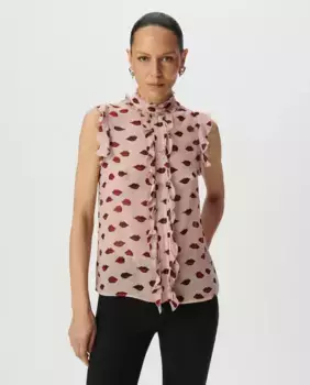 Женский топ без рукавов с рюшами IKKS, розовый