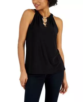 Женский топ без рукавов с тремя кольцами на бретельках Nine West, черный