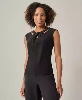 Женский топ без рукавов с узлом спереди из джерси Kasper, черный