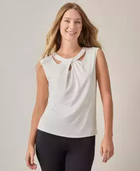 Женский топ без рукавов с узлом спереди из джерси Kasper, белый