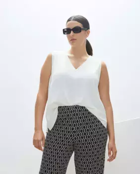 Женский топ без рукавов с V-образным вырезом Couchel, цвет Blanco Roto