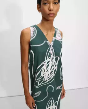 Женский топ без рукавов с V-образным вырезом Parfois, зеленый