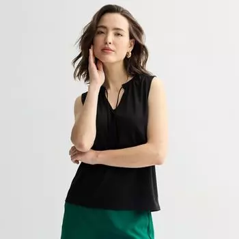 Женский топ без рукавов с завязками спереди и вырезом-замочной скважиной Nine West, черный