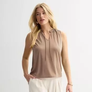 Женский топ без рукавов с завязками спереди и вырезом-замочной скважиной Nine West, цвет goat