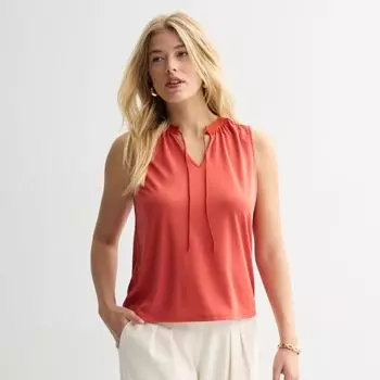 Женский топ без рукавов с завязками спереди и вырезом-замочной скважиной Nine West, цвет autumn tree