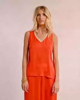 Женский топ без рукавов с золотой отделкой Molly Bracken, коралловый