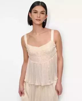 Женский топ без рукавов со сборкой и плиссировкой DKNY, белый
