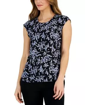 Женский топ без рукавов со складками и принтом Kasper, мульти