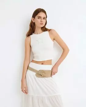 Женский топ без рукавов со звездой Brownie, белый