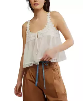 Женский топ без рукавов Stevie с кружевной отделкой Free People, белый