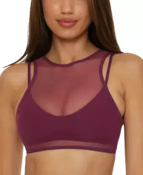 Женский топ-бикини Muse Mesh-Overlay Multi-Way Bralette Becca, фиолетовый