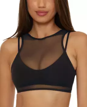 Женский топ-бикини Muse Mesh-Overlay Multi-Way Bralette Becca, черный