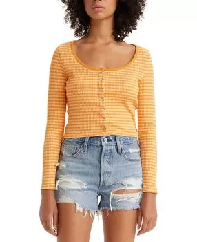 Женский топ britt с длинными рукавами и застежкой спереди Levi's, мульти