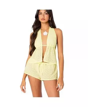 Женский топ Cayenne с разрезом спереди и люверсами Edikted, желтый