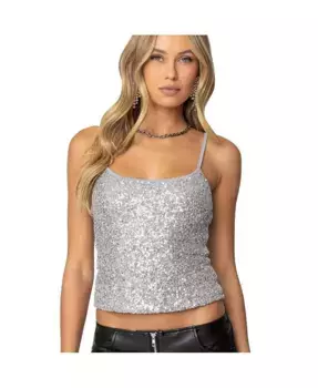 Женский топ Celene с пайетками Edikted, серебряный