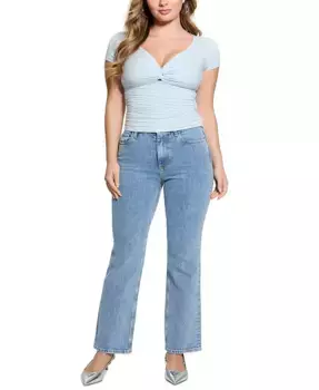 Женский топ Charlotte с узлом и сборками GUESS, синий