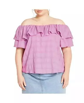 Женский топ Christy с открытыми плечами CITY CHIC, фиолетовый