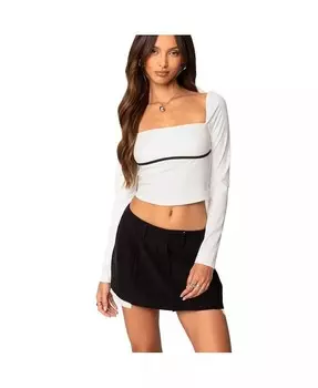 Женский топ Coco с квадратным вырезом контрастного цвета Edikted, белый