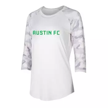 Женский топ Concepts Sport кремовый/серый Austin FC Composite с рукавами 3/4 и реглан