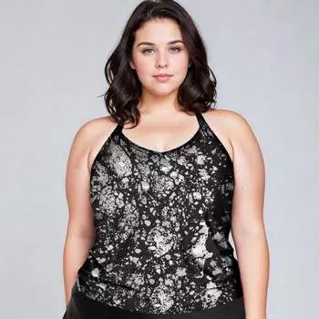 Женский топ для плавания Maya с бретелькой через шею и встроенным бюстгальтером Calypsa, цвет gray getaway