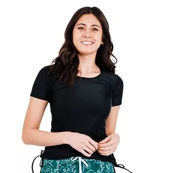 Женский топ для плавания с короткими рукавами Adele Calypsa LLC, черный