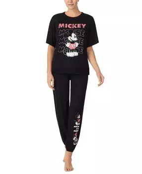 Женский топ для сна с микки маусом и короткими рукавами Disney, черный