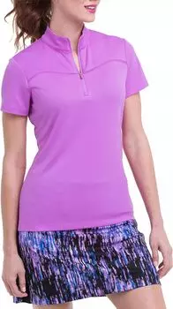 Женский топ Ep New York с короткими рукавами и отделкой молнией 1/4