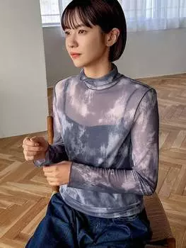 Женский топ FRIFUL, длинный рукав, прозрачный, 1 шт, многоцветный