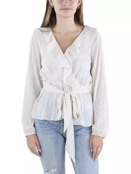 Женский топ-халат в горошек с завязкой на талии Max Studio, цвет champagne