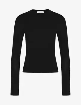 Женский топ из эластичного хлопка 365 с длинными рукавами PANGAIA, черный