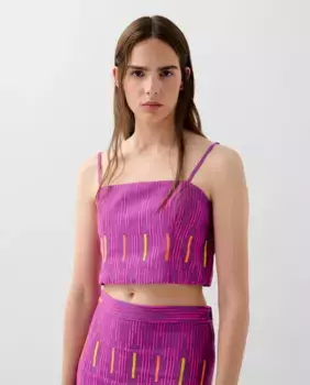 Женский топ из хлопка с медовой вязкой Scalpers, фиолетовый