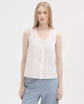 Женский топ из хлопка с мини-оборочками Nice Things, белый