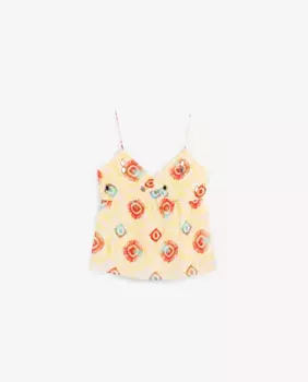 Женский топ из хлопка с V-образным вырезом Scalpers, желтый