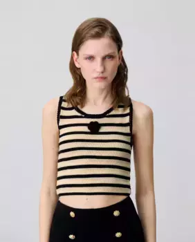 Женский топ из кружева в полоску Claudie Pierlot, черный