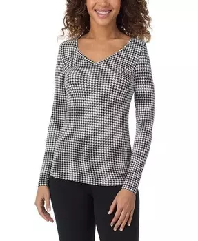 Женский топ из мягкой одежды стрейч с v-образным вырезом Cuddl Duds, бежевый