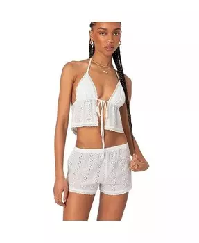 Женский топ Jael с завязками спереди и бретельками на бретельках Edikted, белый