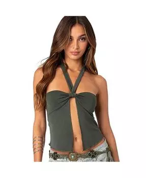 Женский топ Julia с разрезом спереди Edikted, зеленый