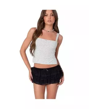 Женский топ Kaia в горошек с завязкой на спине Edikted, белый