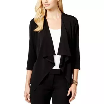 Женский топ-кардиган Petites из эластичного трикотажного джерси Connected Apparel, черный