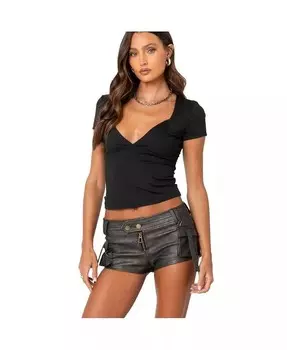 Женский топ Katia с V-образным вырезом Edikted, черный