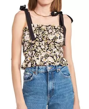 Женский топ kinsley с принтом и завязками на плечах En Saison, черный