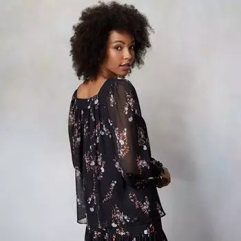 Женский топ-крестьянка LC Lauren Conrad Henley с пышными рукавами LC Lauren Conrad