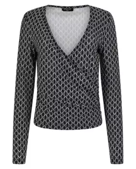 Женский топ-кроссовер с длинными рукавами Marciano by Guess, черный