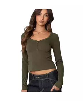 Женский топ Leah Henley Edikted, зеленый