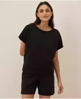 Женский топ-летучая мышь из органического хлопка Pact, черный